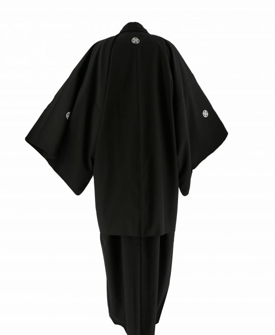 紋付袴レンタル・成人式・結婚式・卒業式|黒　無地[身長190cm対応]No.300